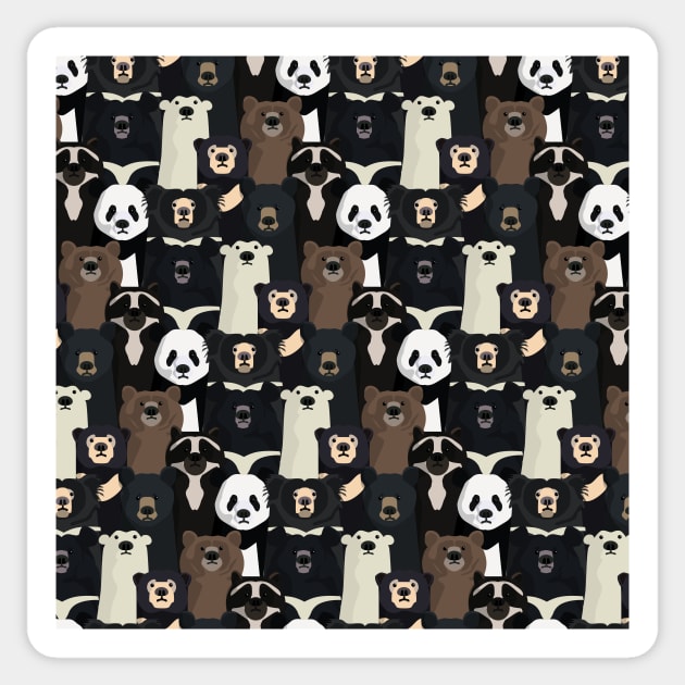 Bear species pattern Sticker by Zolinstudio